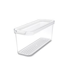 Organizzatore per frigorifero Rotho CAUMA, 2 litri, contenitore impilabile per alimenti con coperchio, 9022885, trasparente/bianco