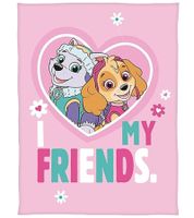 Nickelodeon PAW PATROL "I LOVE MY FRIENDS" Kids' Blanket – Soft, Cozy Throw (130x170 cm) – Pink