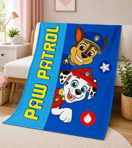 Nickelodeon PAW PATROL Kids' Blanket with Logo, Lettering, and Characters – Soft Throw Blanket (130x170 cm) – Blue