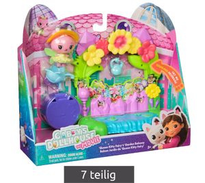 7-Piece GABBY'S DOLLHOUSE Toy Set: Queen Kitty Fairy's Crystal – For the Dollhouse (Pink/Turquoise/Multicolor)