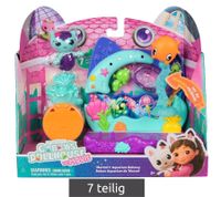 7-Piece GABBY'S DOLLHOUSE Toy Set: MerCat's Aquarium for the Dollhouse – Pink/Turquoise/Multicolor
