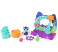 7-Piece GABBY'S DOLLHOUSE Toy Set: MerCat's Aquarium for the Dollhouse – Pink/Turquoise/Multicolor