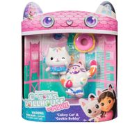 2-Piece GABBY'S DOLLHOUSE Toy Set: Cakey Cat and Cookie Bobby Figures with Accessories – Pink/Turquoise/Multicolor