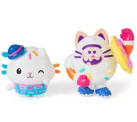 2-Piece GABBY'S DOLLHOUSE Toy Set: Cakey Cat and Cookie Bobby Figures with Accessories – Pink/Turquoise/Multicolor
