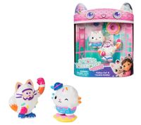 2-Piece GABBY'S DOLLHOUSE Toy Set: Cakey Cat and Cookie Bobby Figures with Accessories – Pink/Turquoise/Multicolor