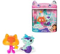 2-Piece GABBY'S DOLLHOUSE Toy Set: MerCat and Kitty Jellyfish Figures with Accessories – Pink/Turquoise/Multicolor