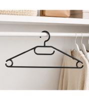 Set of 10 Haushalt International Clothes Hangers with Non-Slip Surface – Wardrobe Hangers 8744838 (Black)