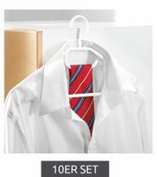 Set of 10 Haushalt International Clothes Hangers with Non-Slip Surface – Wardrobe Hangers 8744838 (White)