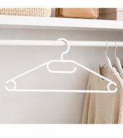 Set of 10 Haushalt International Clothes Hangers with Non-Slip Surface – Wardrobe Hangers 8744838 (White)