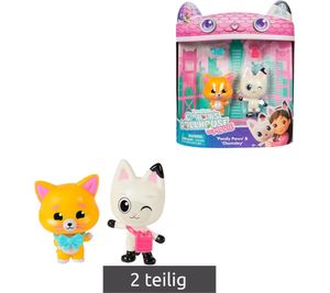 2-Piece GABBY'S DOLLHOUSE Toy Set: Pandy Paws & Chumsley Figures with Accessories – Pink/Turquoise/Multicolor