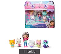 11-teiliges GABBY`S DOLLHOUSE Spielzeug-Set Cat-Venture Crew Pack Puppenhaus Zubehör mit Figuren Pink/Türkis/Bunt
