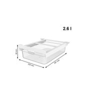 Rotho CAUMA Refrigerator Organizer Drawer 2.6L Fridge Box / Freshness Container 9556204 Transparent/White