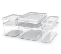 Rotho CAUMA Kühlschrankorganizer 1,15 Liter Stapelbare Frischebox mit Deckel 9117980 Transparent/Weiß