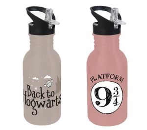 Harry Potter Trinkflasche „Hogwarts Express“ oder „Back to Hogwarts“ 500 ml Edelstahl Trinkflasche im magischen Design Rosa oder Grau