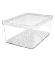 Organisateur de réfrigérateur Rotho CAUMA 4,65 litres, boîte fraîcheur empilable avec couvercle 9554603 Transparent/Blanc