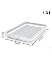 Rotho CAUMA Refrigerator Organizer 1.3 Liters – Stackable Freshness Box with Lid (9554102) – Transparent/White