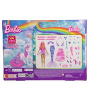 Barbie Feiertags-Kalender 2025 mit Puppe Barbie Fantasy-Weihnachtskalender Adventskalender 3 Jahre 9600909