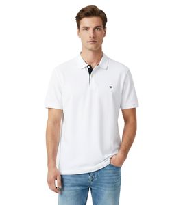 Classic Tom Tailor Men's Polo Shirt, Comfortable Piqué Shirt with Button Placket and Logo 1027713 20000 White