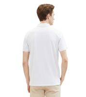 Classic Tom Tailor Men's Polo Shirt, Comfortable Piqué Shirt with Button Placket and Logo 1027713 20000 White