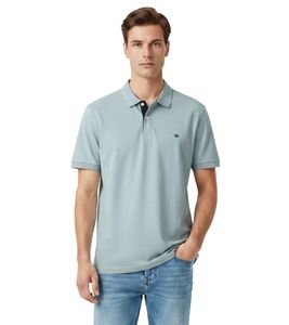 Classic Tom Tailor Men's Polo Shirt – Comfortable Piqué Shirt with Button Placket and Logo (1027713 27475) – Grey-Mint