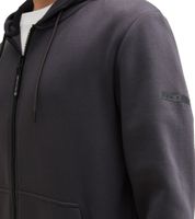 Simple Tom Tailor Men's Hooded Sweatshirt Jacket with Logo, Cotton Jacket 1043727 10899 Gray