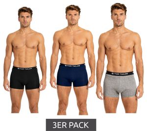 Tom Tailor Basic Boxer 3-Pack – Men's Boxer Shorts, Cotton Underwear (70162 6061) – Grey/Black/Dark Blue