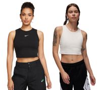 NIKE Sportswear Essentials oder Jordan Damen Crop-Top Tank-Top mit Logo Sport-Shirt FB8279-0100 Schwarz oder DX4700-133 Weiß