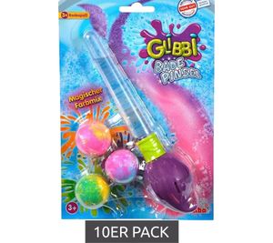 10er Sparpack GLIBBI Badepinsel Set magische Kinder Badebomben mit Glitzerpinsel im Set nachfüllbar 3x30gr 105953570 Lila/Bunt