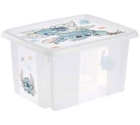 keeeper Aufbewahrungsbox Karolina "Stitch" mit Deckel Stapel-Box 15L Vorratsbox 9575479 Weiß/Transparent