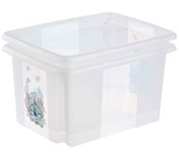 keeeper Aufbewahrungsbox Karolina "Stitch" mit Deckel Stapel-Box 15L Vorratsbox 9575479 Weiß/Transparent