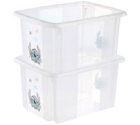 keeeper Aufbewahrungsbox Karolina "Stitch" mit Deckel Stapel-Box 15L Vorratsbox 9575479 Weiß/Transparent