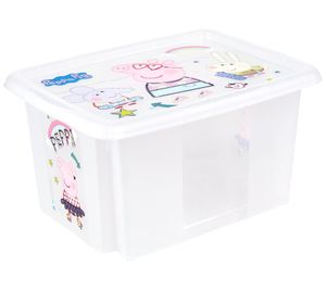 keeeper Aufbewahrungsbox Karolina "Peppa Pig" mit Deckel Stapel-Box 15L Vorratsbox 9575388 Weiß/Transparent