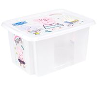 keeeper Aufbewahrungsbox Karolina "Peppa Pig" mit Deckel Stapel-Box 15L Vorratsbox 9575388 Weiß/Transparent