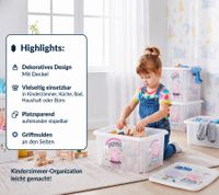 keeeper Aufbewahrungsbox Karolina "Peppa Pig" mit Deckel Stapel-Box 15L Vorratsbox 9575388 Weiß/Transparent