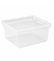 5er Set plast team Aufbewahrungsbox je 1,7 Liter Fassungsvermögen Stapelbare Vorratsboxen mit Deckel 8360926 Transparent/Weiß