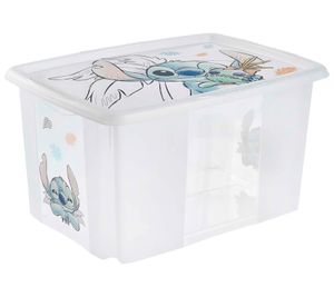 keeeper Aufbewahrungsbox Karolina "Stitch" mit Deckel Stapel-Box 45L Vorratsbox 9575281 Weiß/Transparent