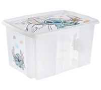 keeeper Aufbewahrungsbox Karolina "Stitch" mit Deckel Stapel-Box 45L Vorratsbox 9575281 Weiß/Transparent