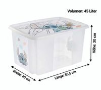 keeeper Aufbewahrungsbox Karolina "Stitch" mit Deckel Stapel-Box 45L Vorratsbox 9575281 Weiß/Transparent