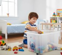 keeeper Aufbewahrungsbox Karolina "Stitch" mit Deckel Stapel-Box 45L Vorratsbox 9575281 Weiß/Transparent