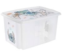 keeeper Aufbewahrungsbox Karolina "Stitch" mit Deckel Stapel-Box 45L Vorratsbox 9575281 Weiß/Transparent
