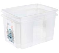 keeeper Aufbewahrungsbox Karolina "Stitch" mit Deckel Stapel-Box 45L Vorratsbox 9575281 Weiß/Transparent