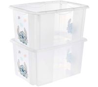 keeeper Aufbewahrungsbox Karolina "Stitch" mit Deckel Stapel-Box 45L Vorratsbox 9575281 Weiß/Transparent