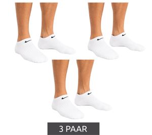 3 paia di calzini da donna NIKE Everyday Cush in cotone, calzini semplici da ginnastica, calzini da allenamento, calzini in cotone, calze SX7673-100 bianche