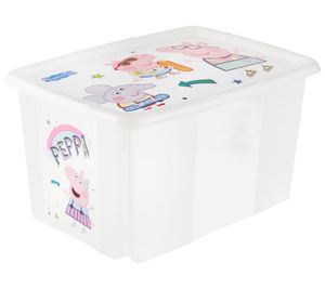 keeeper Aufbewahrungsbox Karolina "Peppa Pig" mit Deckel Stapel-Box 45L Vorratsbox 9572190 Weiß/Transparent