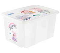 keeeper Aufbewahrungsbox Karolina "Peppa Pig" mit Deckel Stapel-Box 45L Vorratsbox 9572190 Weiß/Transparent