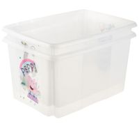 keeeper Aufbewahrungsbox Karolina "Peppa Pig" mit Deckel Stapel-Box 45L Vorratsbox 9572190 Weiß/Transparent