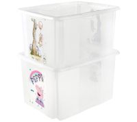 keeeper Aufbewahrungsbox Karolina "Peppa Pig" mit Deckel Stapel-Box 45L Vorratsbox 9572190 Weiß/Transparent