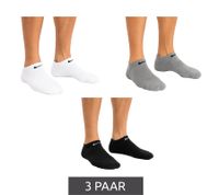3 Paar NIKE Everyday Cush Unisex Baumwoll-Socken schlichte Sneaker-Socken Trainings-Socken Baumwoll-Socken Strümpfe SX7673-964 Schwarz/Weiß/Grau