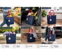 Nachhaltige Rotho Multibag ALBULA 25L Ocean-Bound Plastic Tragetasche Einkaufskorb Navy Blau/Orange oder Himmelblau/Orange