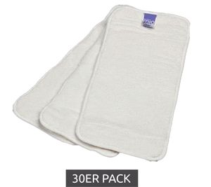 30er Sparpack Bambino Mio Baby Klein-Kinder Saugeinlage mit Stay-dry Oberschicht wiederverwendbare Stoffwindel-Einlage Weiß 